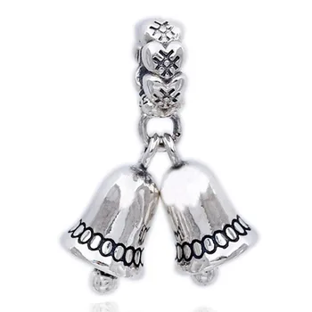 

Authentic 925 Sterling Silver Bead Charm Vintage Christmas Bells Pendant Beads Fit Bracelet Bangle Diy Jewelry