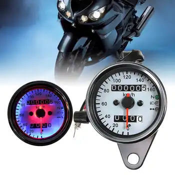 

Universal 12V Motorcycle Dual Odometer Speedometer Gauge LED Backlight Signal Light with LED Motorcycle Indicator Speedometer