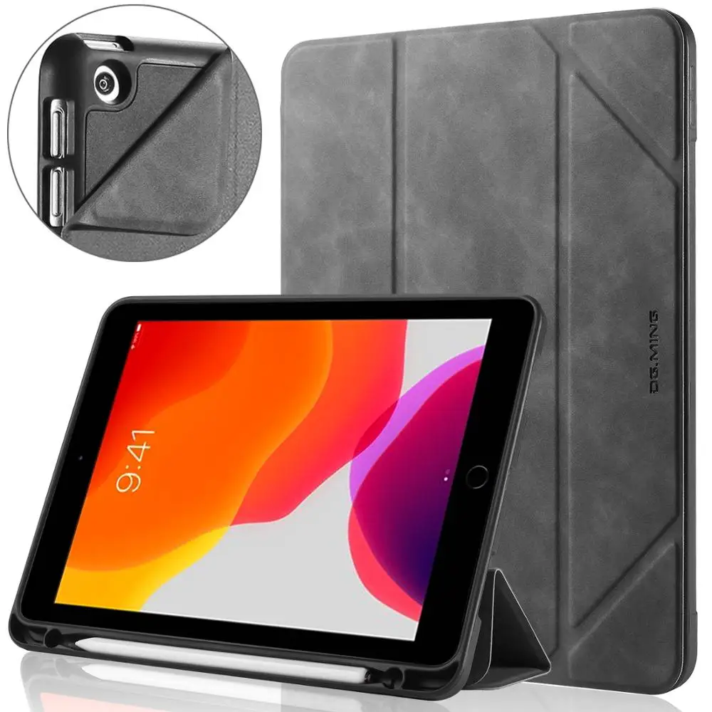 Складной флип-чехол с подставкой из матовой кожи для iPad 10 2 дюймов мягкий