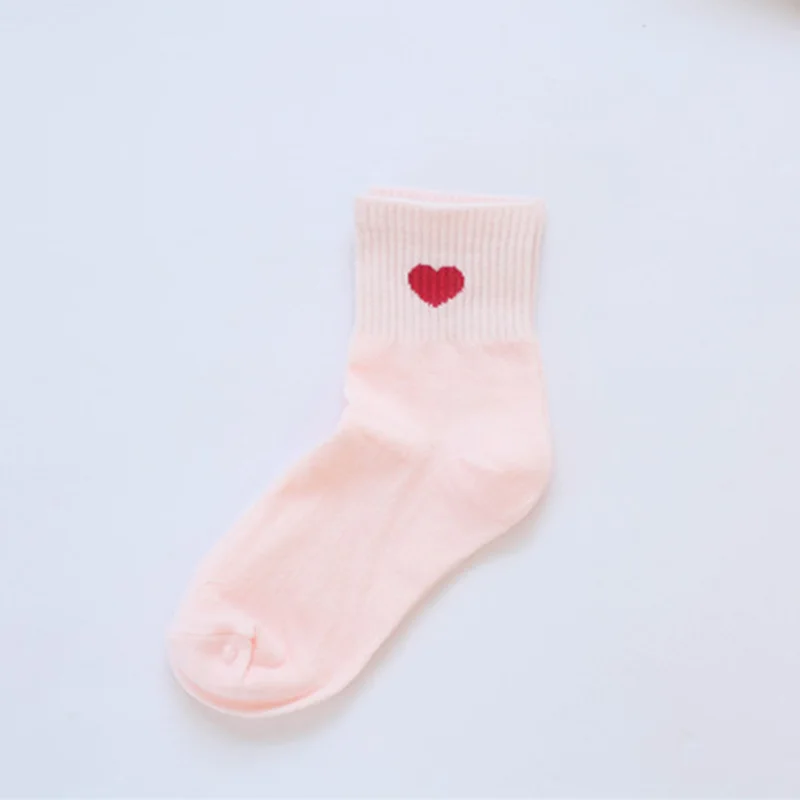 Женские носки с вышитыми сердечками, носки в Корейском стиле Harajuku, модные забавные Calcetines Mujer AMozae, хлопковые Классические носки для студентов, Femmel - Цвет: Model 4 White