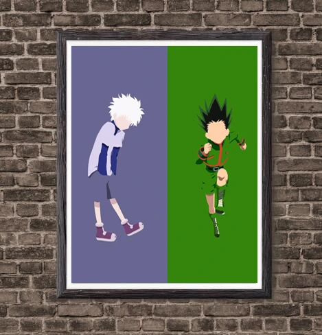 Hunter X Hunter Minimalist Anime Poster Gon X Killua Fabric Wallpaper Artwork X 25 Cm Stretched And Ready To Hang Painting Calligraphy Aliexpress