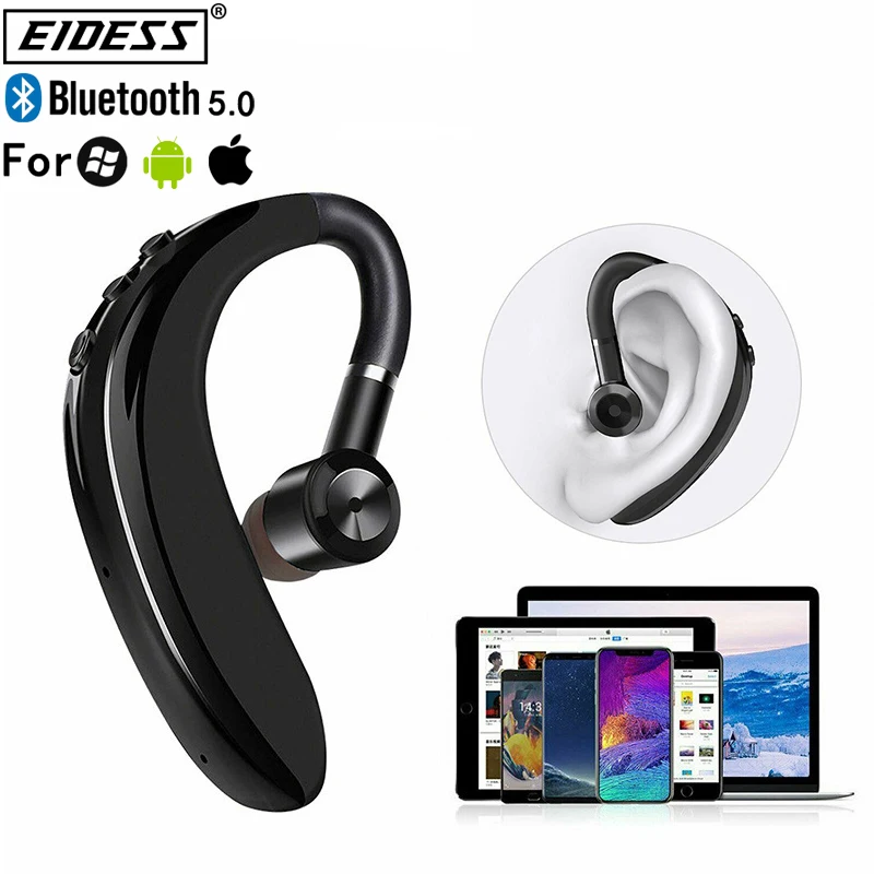 New Business Bluetooth Headset 5.0 Earpiece Handsfree Headphones Mini Wireless Earphone Earbud For All phones | Электроника