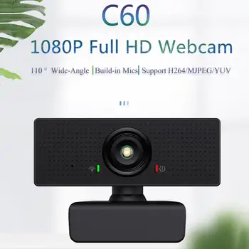 

USB2.0 HD Webcam USB Camera Video Recording Web Computer Camera 110° Adjustable with Microphone For PC Computer
