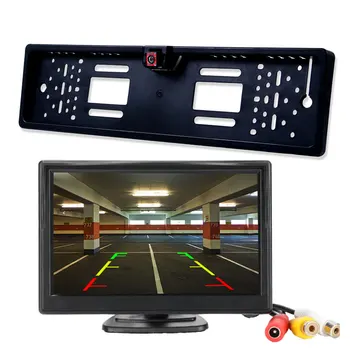 

Car Monitor Rear View Camera Waterproof Night Vision Reverse Backup Camera 8 LED light for EU European License Plate Frame