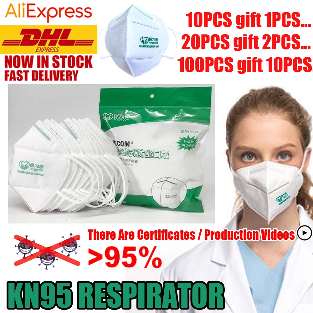 

Fast Send 10-50PCS Read KN95 FFP2 FFP3 Mask Respirator Face Mask N95 Covid-19 Virus 95% Filter CE FDA mascarillas de proteccion