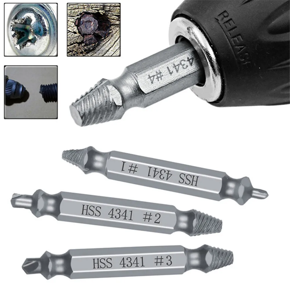 

6PCS broken head screw extractor / slippery broken screw removal removal tool / screwdriver / double head broken wire extractor