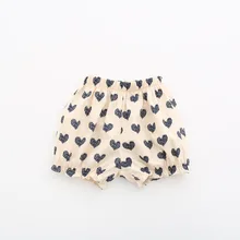 Dudu Cream/Летние повседневные шорты с принтом сердца для девочек Хлопковые Штаны напрямую от производителя