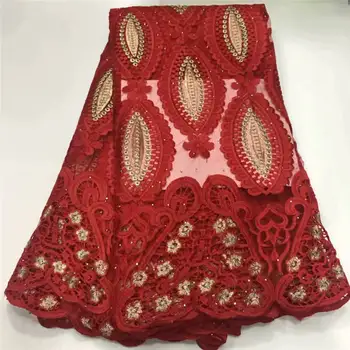 

2020 Latest French Nigeria Lace Fabric High Quality Tulle African Lace Fabric Wedding Red French Tulle Swiss Lace