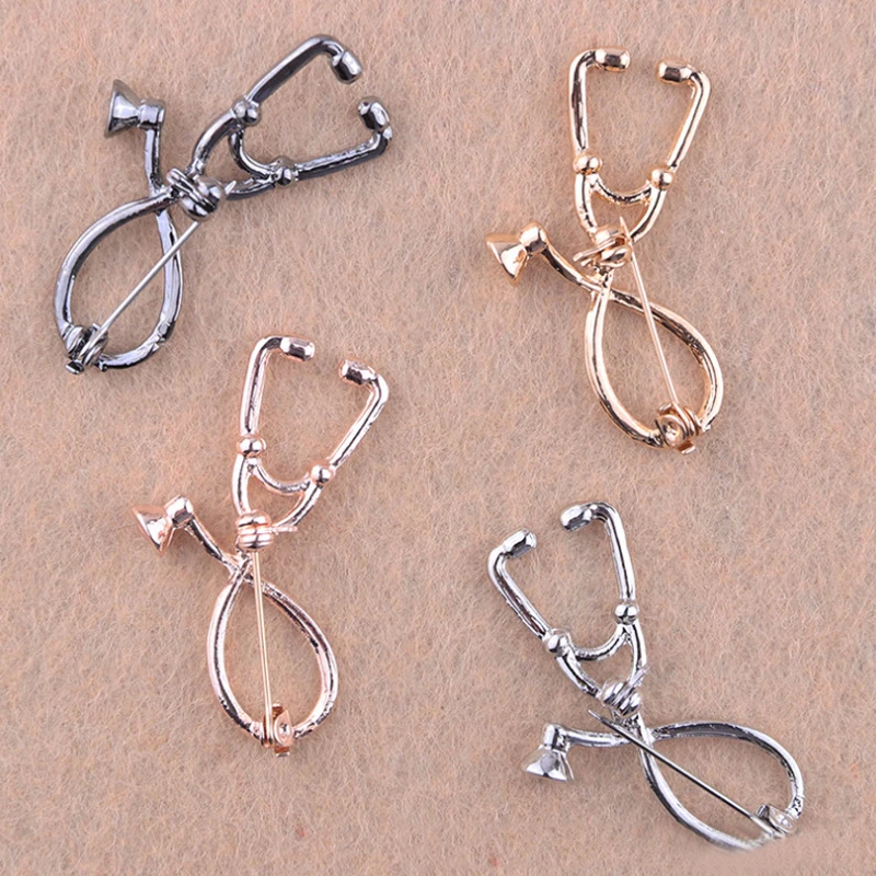 

Sale 1PC Stethoscope Brooches For Women Doctors Nurse Student Coat Shirt Pin Button Badge Medical Jewelery New