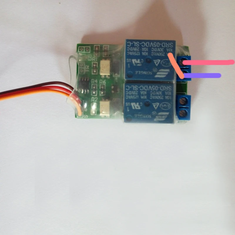 

2PCs 2 Way Electronic Relay Switch Module Max 5V 10A LED/Camera/Smoking Controller Servo Signal Input switch For RC Drone