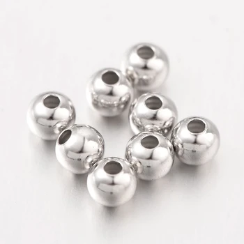 

1 Box Round Smooth 925 Sterling Silver Spacer Beads for Jewelry Making Findings