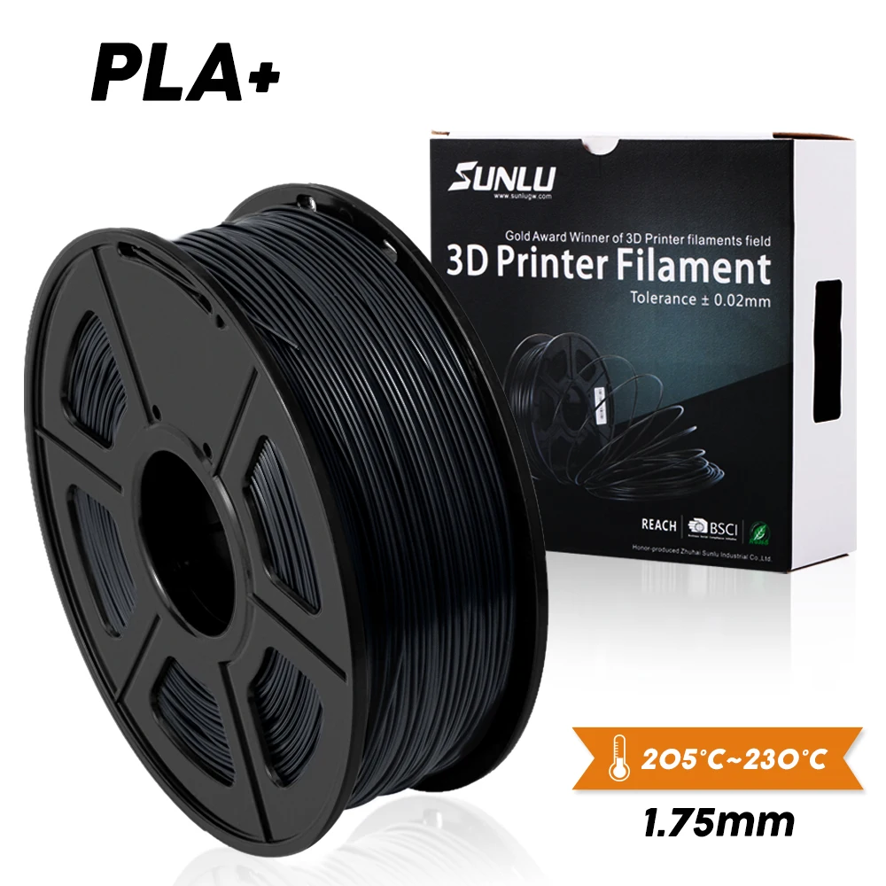 

SUNLU 3D Printer Filament PLA PLUS 1.75mm 2.2 LBS 1KG Spool new fast ship new 3D printing material for 3D Printers and 3D Pens