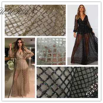 

french lace fabric SN2050950 african lace fabric with glitter sequins embroidery mesh tulle fabric