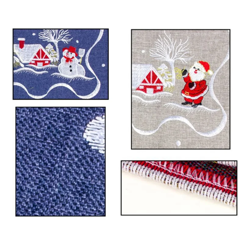 Hot New Embroidery Christmas Table Cloth 40X180Cm Christmas Table Flag Christmas Tablecloth Christmas Table Decor Home Decoratio