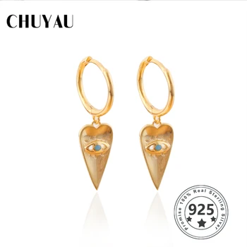 

Chuyau 925 Sterling Silver hot INS style peach love heart earring eyes earring For Women Jewelry Gift Wholesale High Quality