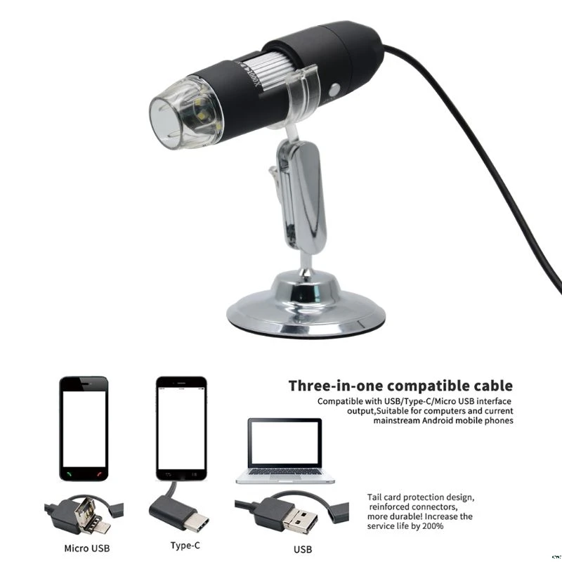 2MP 3в1 USB 1000X камера микроскопа 1080p видео для смартфона OSX Windows PC