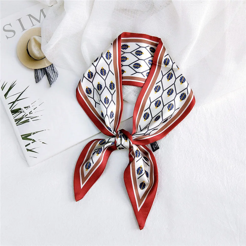 

2020 New Small Scarf Women Hair Neck Skinny Scarf Plaid Neckerchief Wrist Towel Foulard Femme Headband Scarves & Wraps