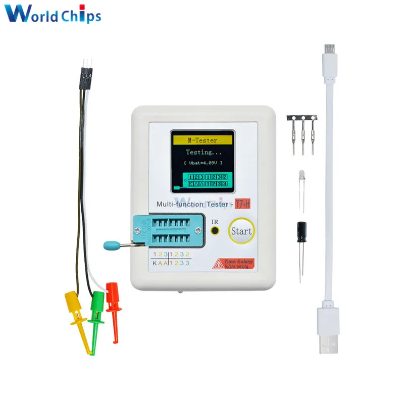 TC-T7-H Diymore LCR-TC1 LCR-T7 TC-T7-H T7 Многофункциональный на тонкопленочных транзисторах на тонкоплёночных транзисторах Подсветка Транзистор тестер для Диод Триод конденсатор резистор транзистор - Цвет: TC-T7-H
