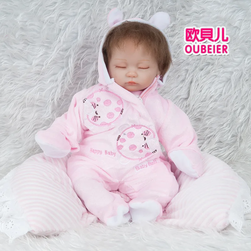 

45cm Full Silicone Body Reborn Baby Doll Realistic Handmade Vinyl Adorable Lifelike Toddler Bebe Truly Kids Playmates Toys