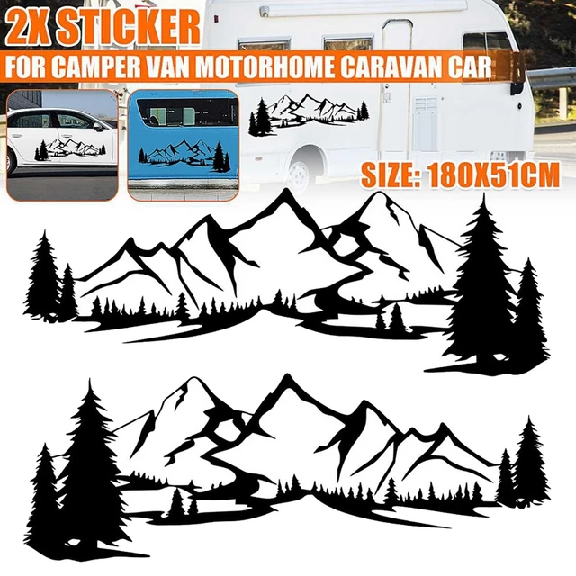 Große Camper Rv Kompass Berg Wilde Auto Aufkleber Aufkleber Wohnmobil  Camping Wald ExploreCar Caravan Aufkleber Decals Vinyl - AliExpress