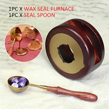 

Vintage Wax Sealing Stamp Warmer Furnace Stove Pot Melting Sealing Wax Spoon Kit Stamp Tool for Wax Seal Stamp Candle