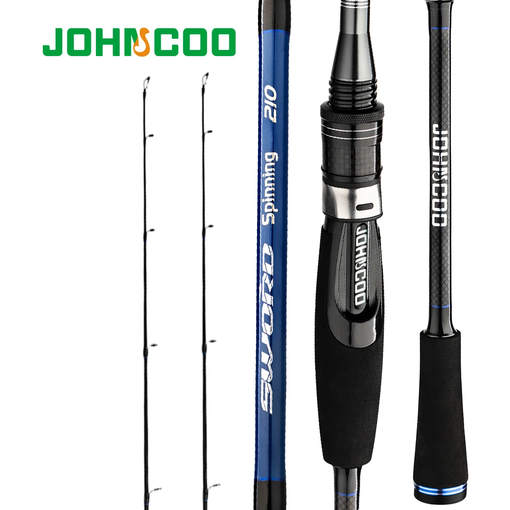 JOHNCOO Casting Spinning Fishing Rod 1.8m 2.1m 2.4m Power M MH Carbon Rod Pole 2 Section Fiber Baitcasting Fishing Rod