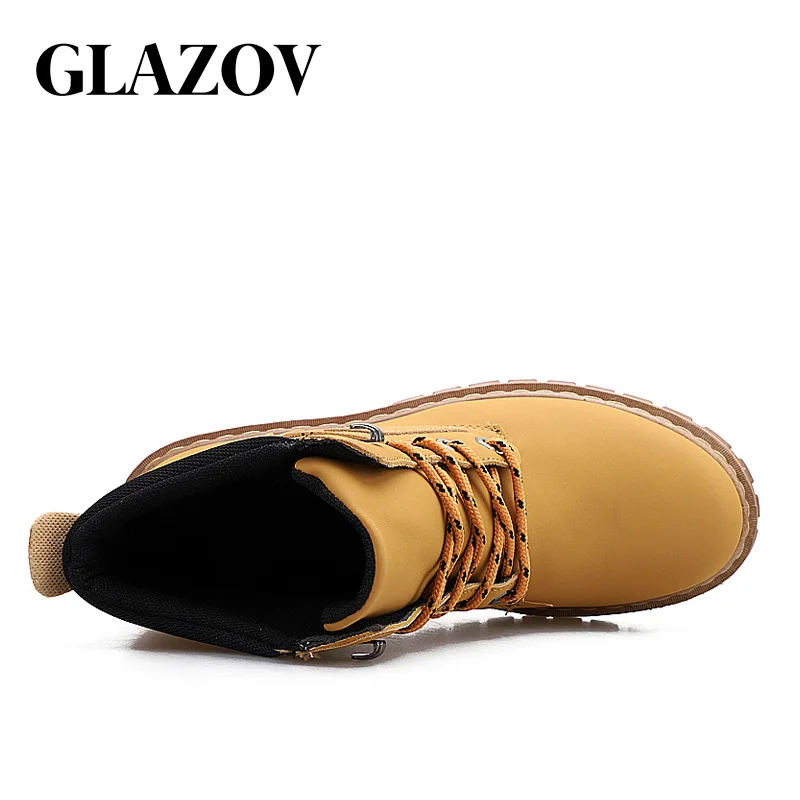 GLAZOV/Брендовые мужские ботинки; модные мужские зимние ботильоны «Челси»; Высокая Повседневная обувь; мужская кожаная обувь; botas hombre