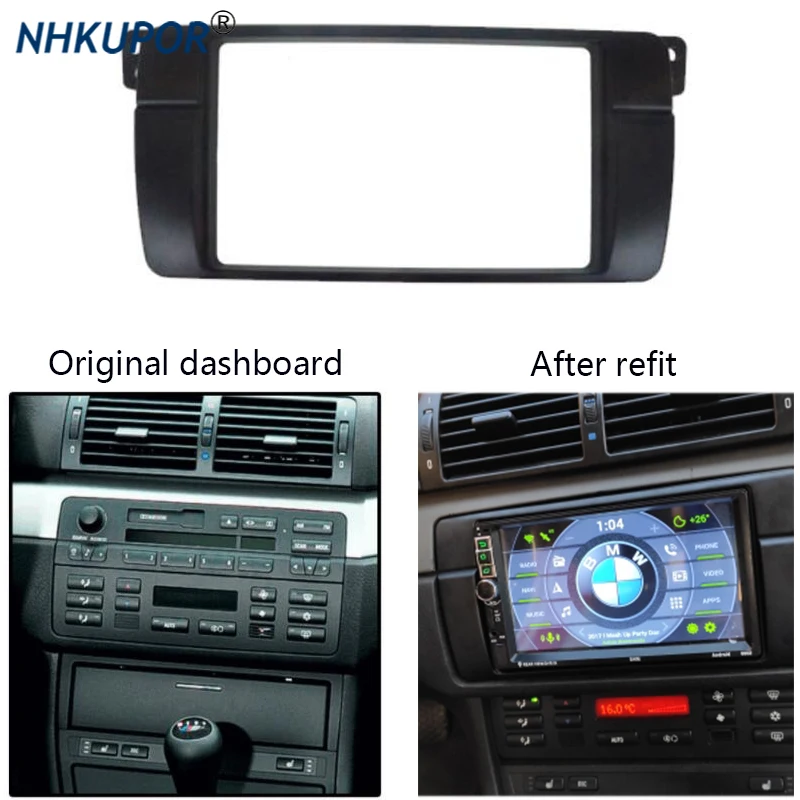 

2 Din Car Radio Fascia For BMW 3 Series E46 1998-2005 Auto Stereo Audio Panel Plate CD Dashboard Refit Trim Frame Kit