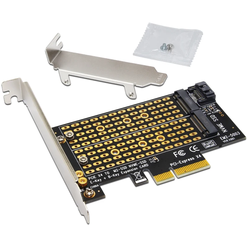 6 шт добавить на карты PCIE к M2 адаптер M.2 SATA SSD+ NVME SSD M2 PCIE адаптер Riser SSD M2 к SATA PCI-E карта M ключ+ B Ключ Riser