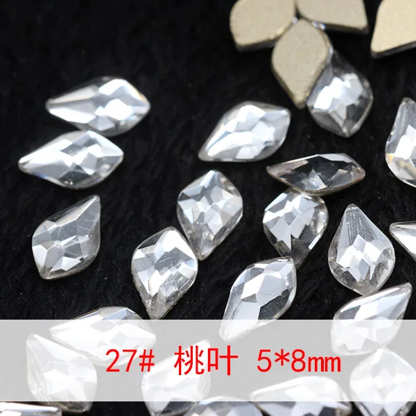 No27 5x8mm Ааааа класс 99% аналогичный Swa 20 шт Кристалл flatback не-горячей фиксации крошечные Стразы для украшения ногтей камни мульти форма link1 No29 - Цвет: No27 5x8mm