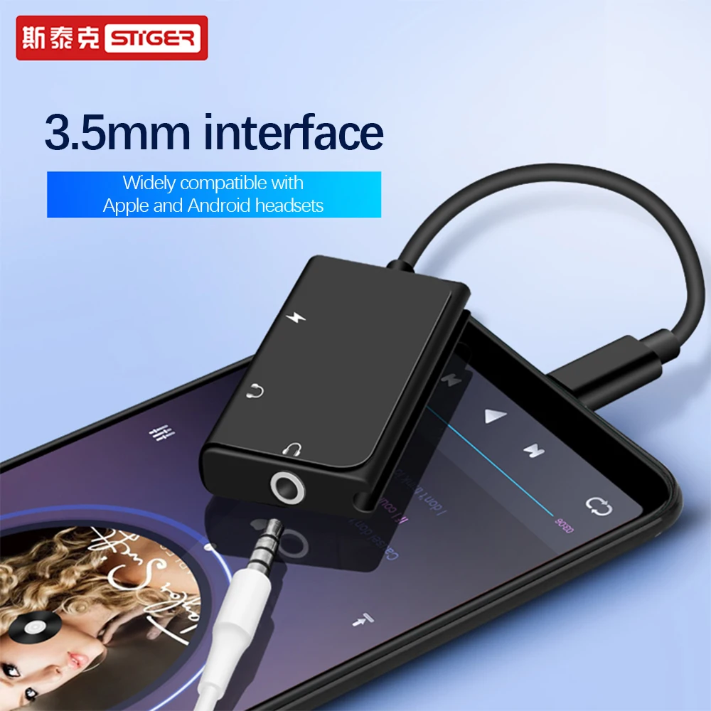 3 in 1 Type C Headphone Adapter PD Fast Charge Digital Audio Converter Voice Live Broadcast for Huawei P40 Xiaomi T10 Lite Pro