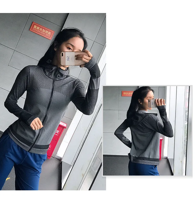 SWEETWOO Women Hooded Running Jacket Long Sleeve Sweatshirt Ladies Yoga Sports Zipper Jacket Fitness Gym Shirts Women