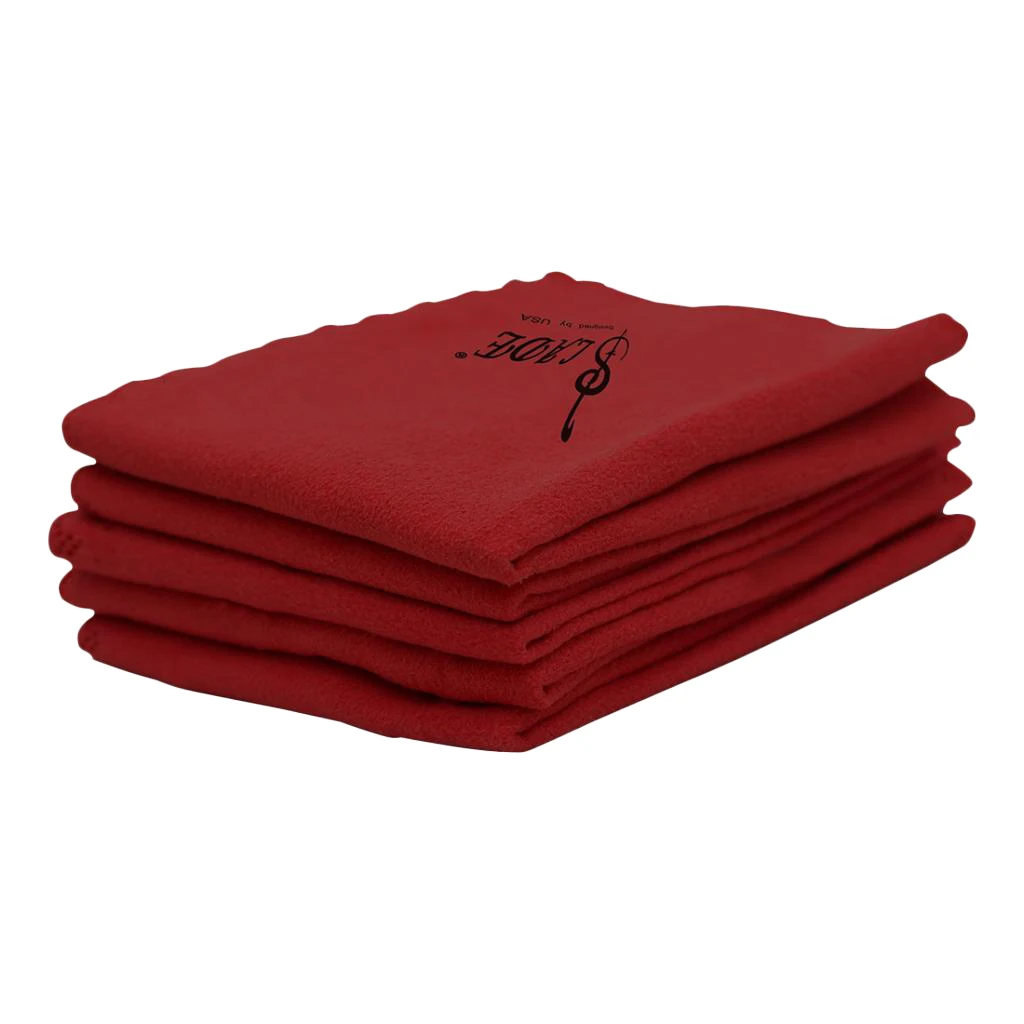 5x Guitar Saxophone Cleaning Polish Cloth for Musical Instrument Wine Red