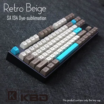

SA keycap mechanical keyboard retro Beige PBT material 134 key thermal sublimation process
