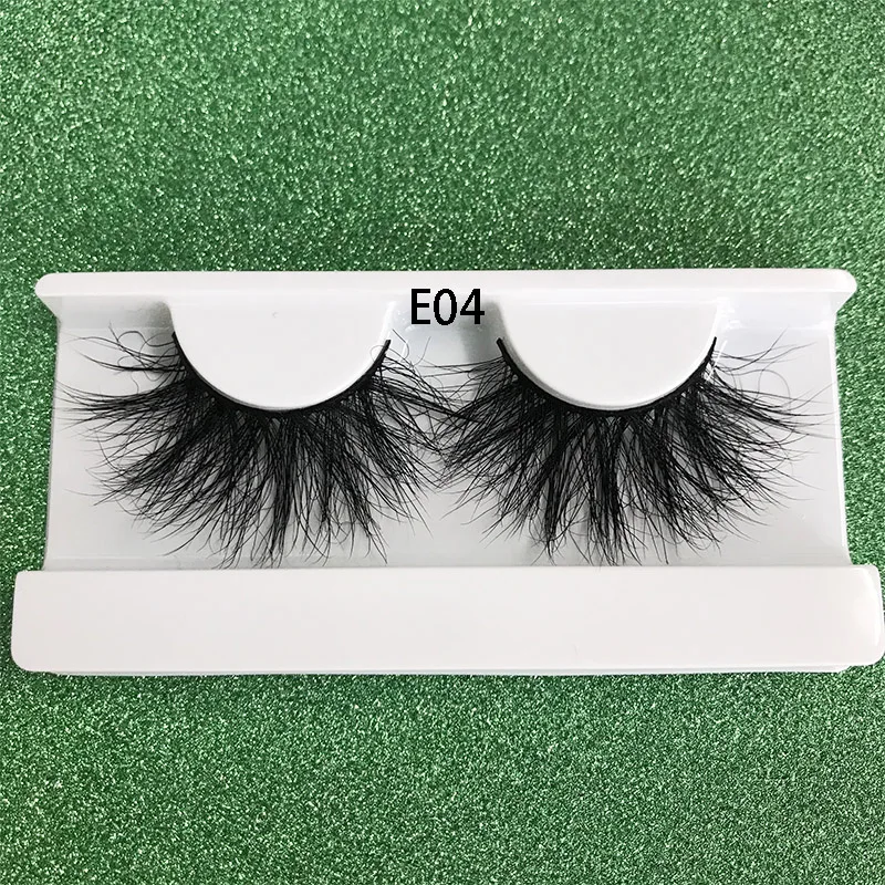 E04 with tray Mikiwi 25 мм длинные 3D норковые ресницы E01 удлиненные пушистые норковые ресницы большая драматическая объемная лента накладных ресниц толстые накладные ресницы - Цвет: E04 with tray