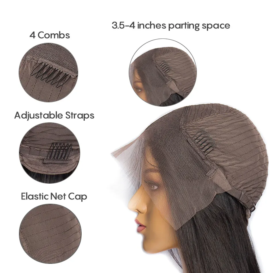 Alibele прямые парики из натуральных волос на кружеве 150% плотность перуанские волосы remy парик для черных женщин 10-24 дюйма 13x4