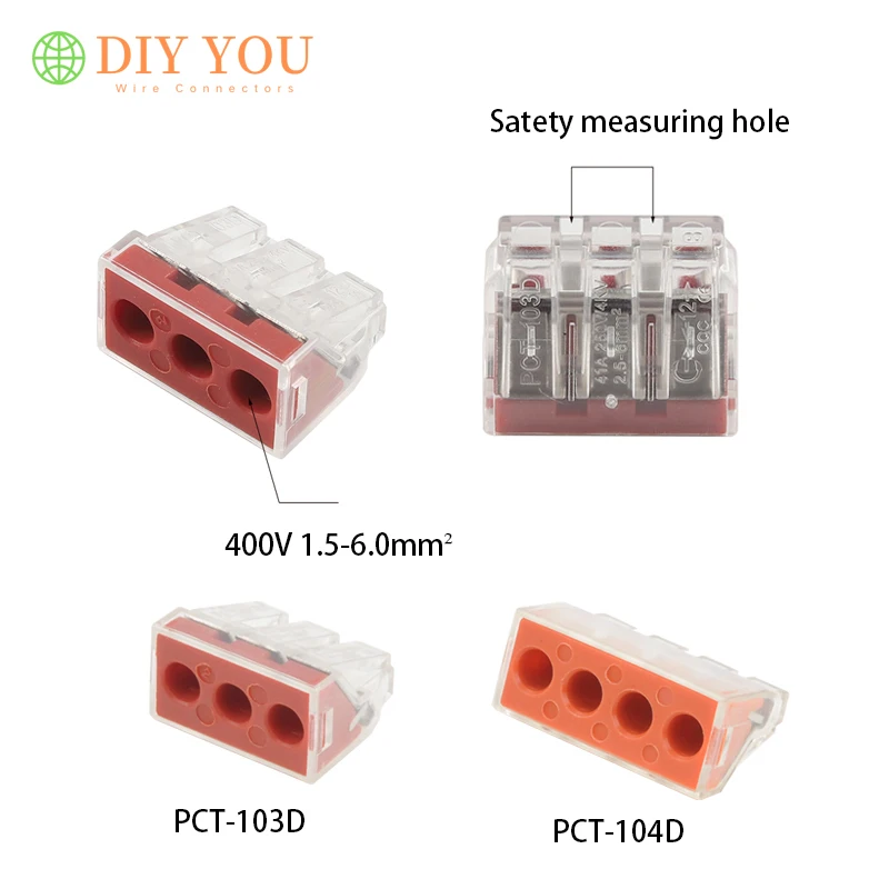 30/50/100PCS Universal Compact Wire Connector 2/3/4/6/8pin Wiring Connectors With Lever Conductor Connection Terminal Block