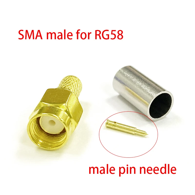 

1pc New SMA Crimp RF Connector Male Female RP Plug Jack For LMR195 RG58 Cable Wire Terminal Wholesale for WIFI Antenna