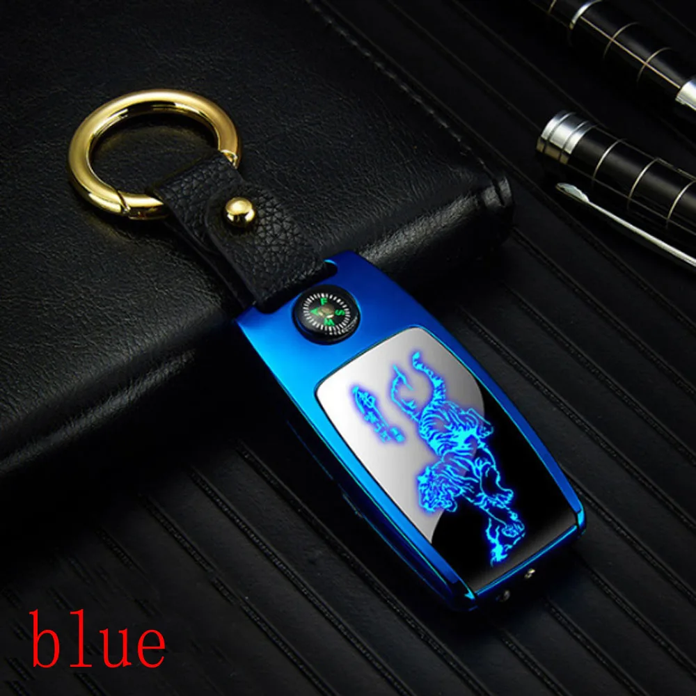 USB Зажигалка светодиодный экран компас Ключ Пряжка