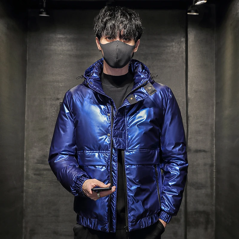 Winter men's down jacket men's coat bright casual fashion heavy jacket student trend young lovers shopping daily warm coat