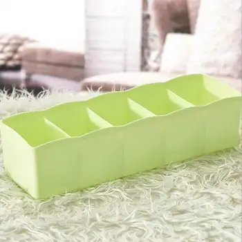 

5 Grid Organizer Tie Socks Drawer Cosmetic Divider Plastic Storage Box