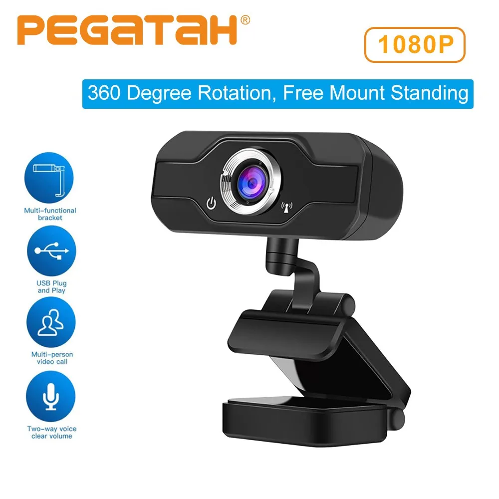 

USB 1080P Webcam with Microphone 360Â° web camera web cam web cameras Meeting Webcam Web camera 1080P for PC live usb cameras
