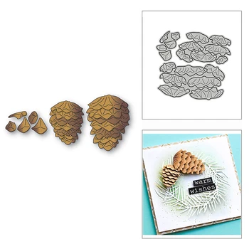 

New Layered Trio Pine Cones 2020 Metal Cutting Dies for DIY Scrapbooking and Card Making Decorative Embossing Craft No Stamps