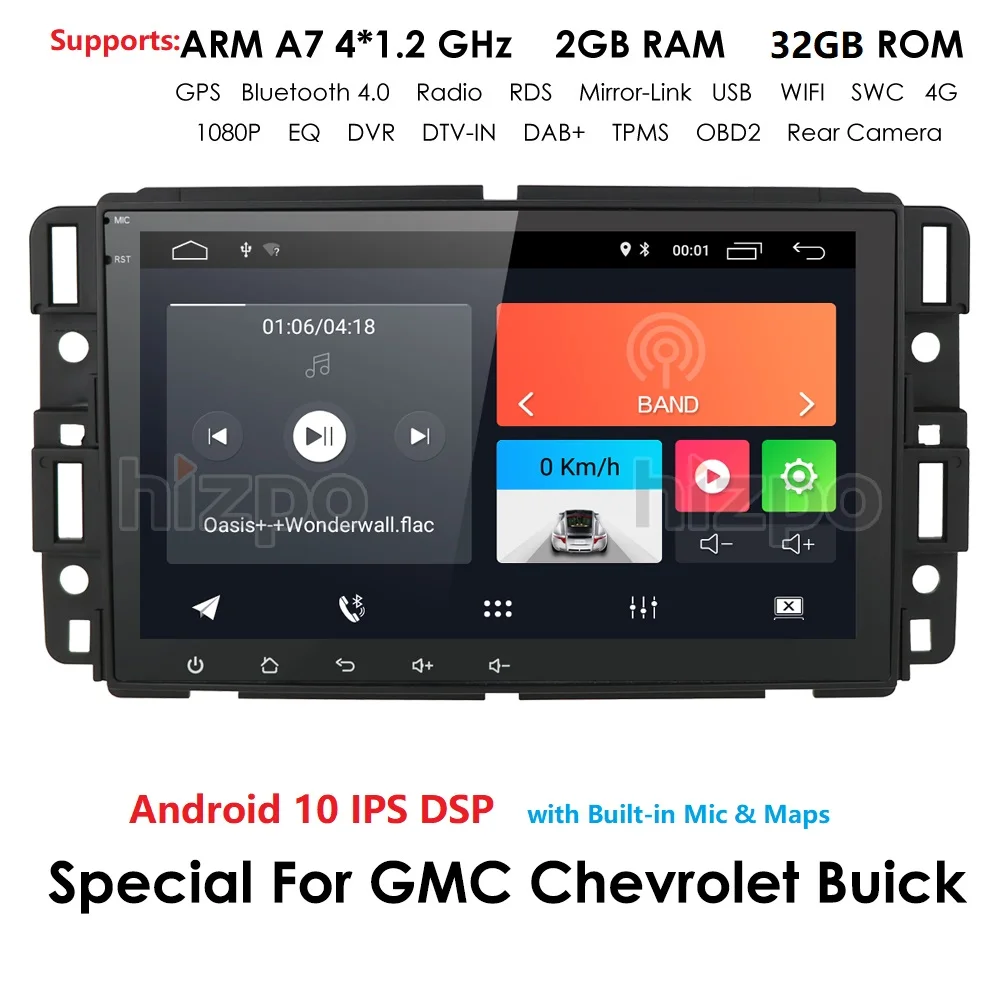 Android 10 0 4G 64G DSP ips автомобильный Стерео Авторадио плеер для GMC Chevy Silverado 1500 2012 Sierra 2011