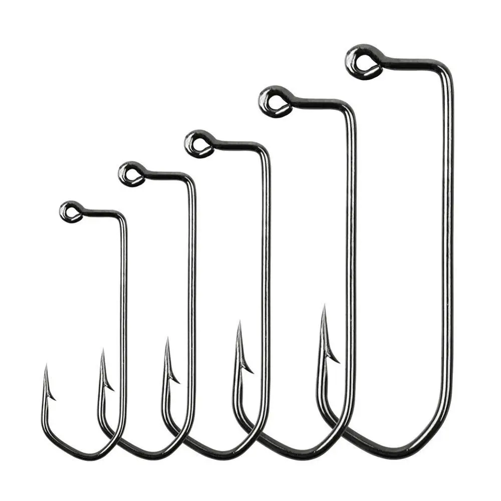 FREE FISHER Fishing Jig Hook 90 Degree Round Bend High Carbon Steel