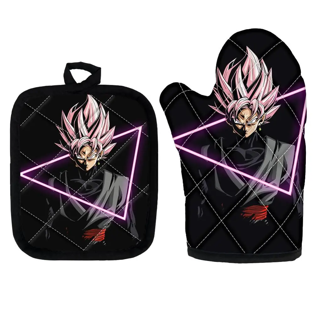 

Anime Dragon Ball Z Cartoon Series Baking Gloves And Insulation Pad Kitchen Gloves Polyester Cooking Microwave Glove Oven Mitts