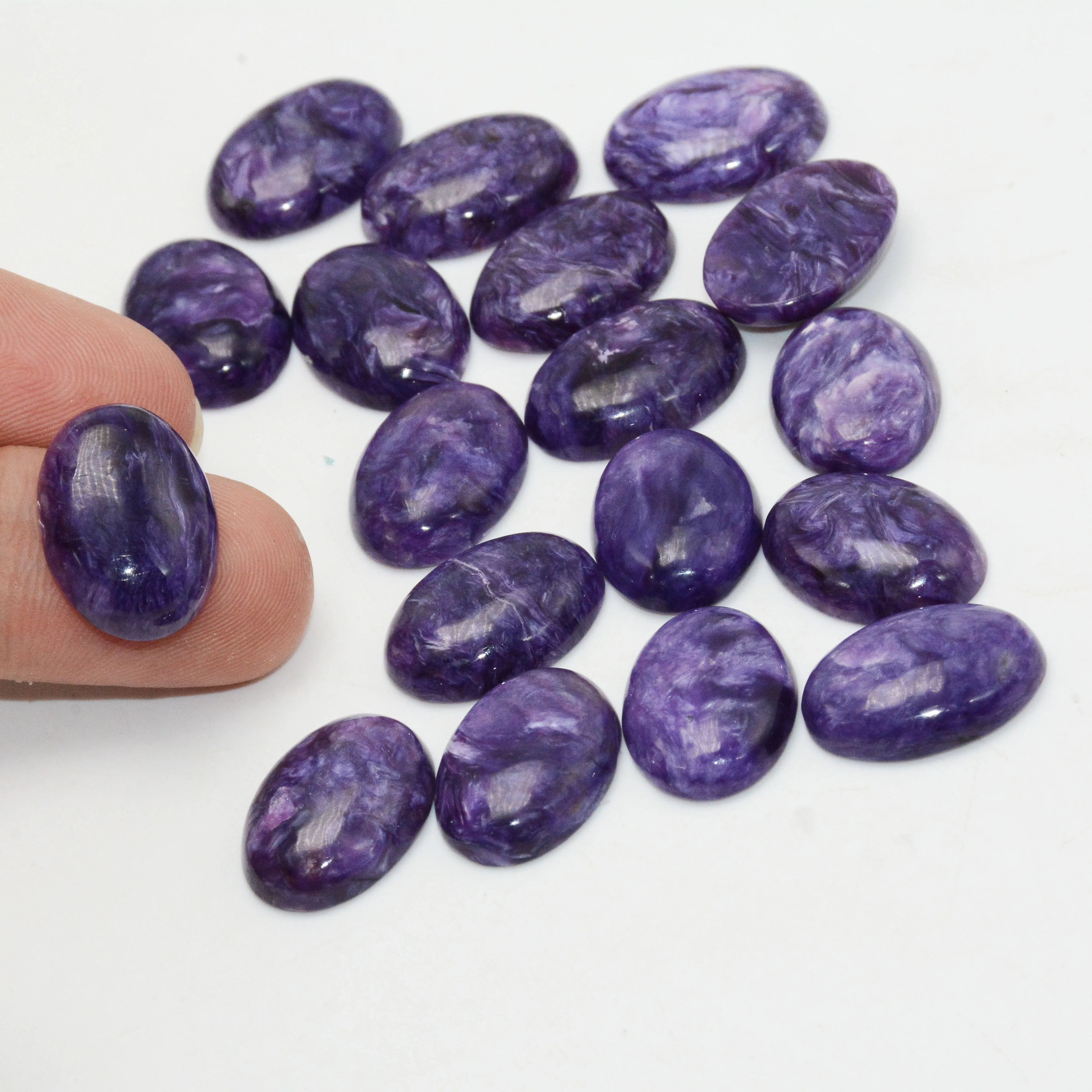 Натуральный Синий Кианит/Charoite/Малахит/Серафинит Овальный Кабошон 13x18 мм 5