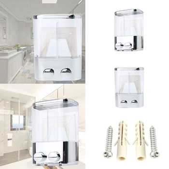 

Double Wall Mount Soap Shampoo Shower Gel Dispenser Liquid Foam Lotion Bottle Plating Matte ABS Soap Dispenser 2 x 40ml