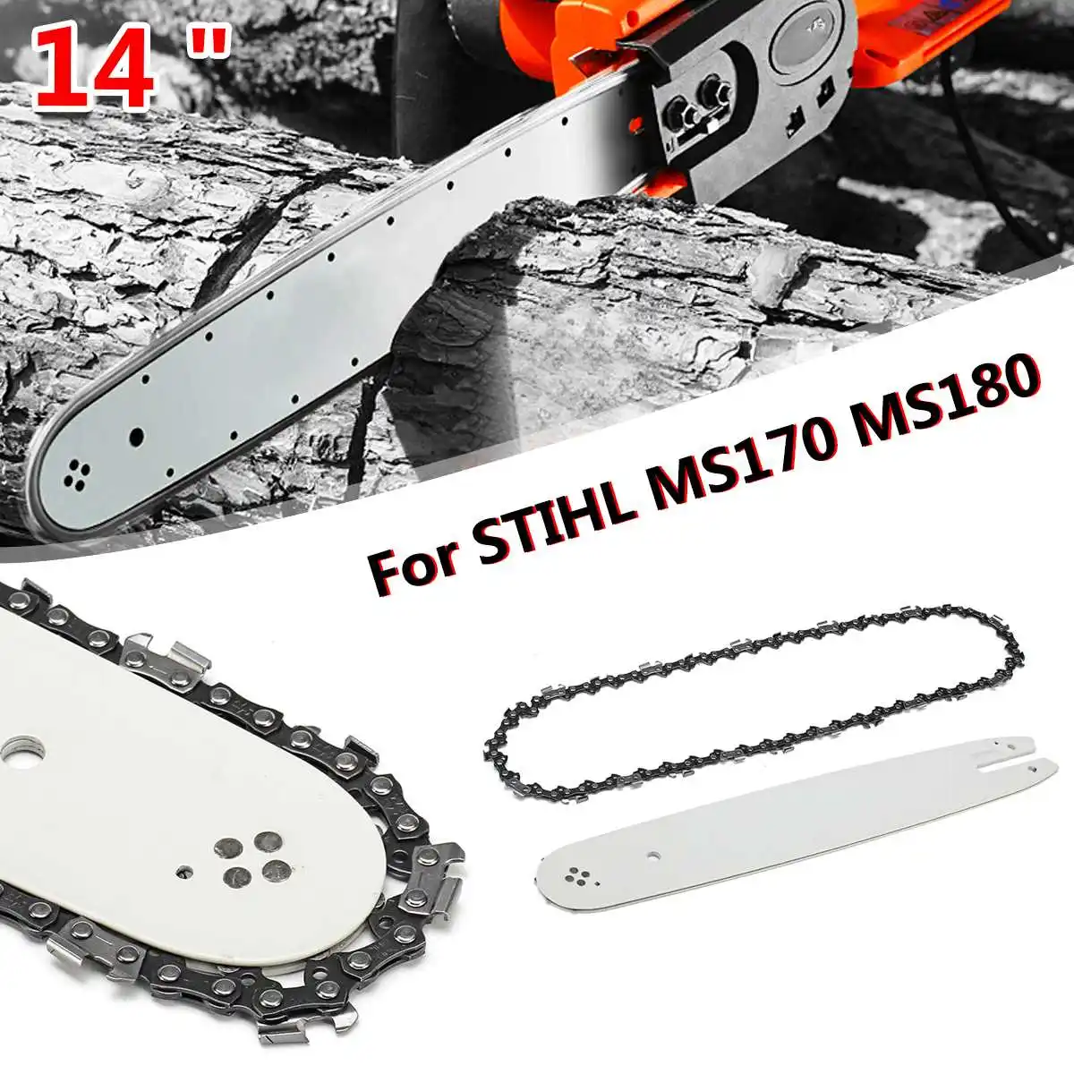 Направляющая для пилы STIHL MS170 MS180 14 дюймов белая цепь 3/8 LP 50 аксессуары
