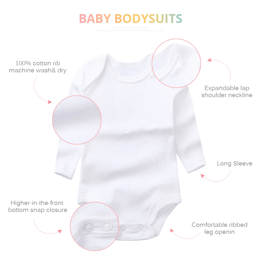 3/4/5 Pcs/lot Baby Rompers Girls Bodysuits Autumn Cotton Long Sleeve  Infant Winter Jumpsuits Boy Newborn Clothes Clothing